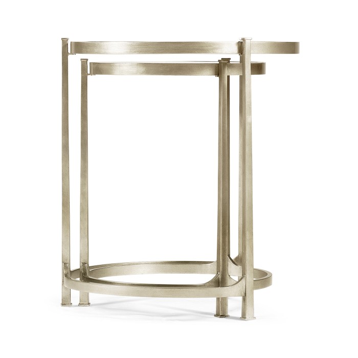 Églomisé & Silver Iron Round Nest of Tables