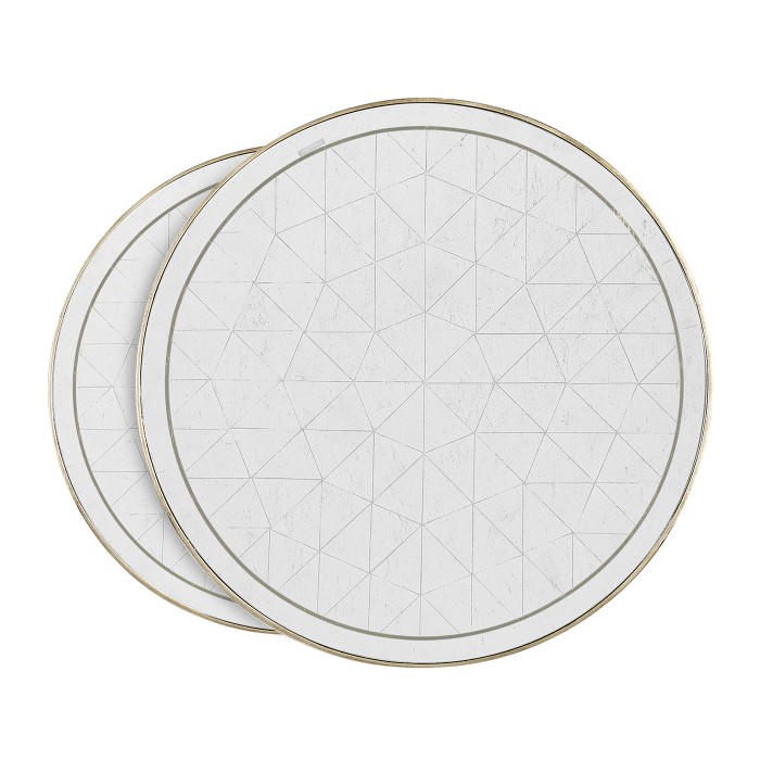 Églomisé & Silver Iron Round Nest of Tables