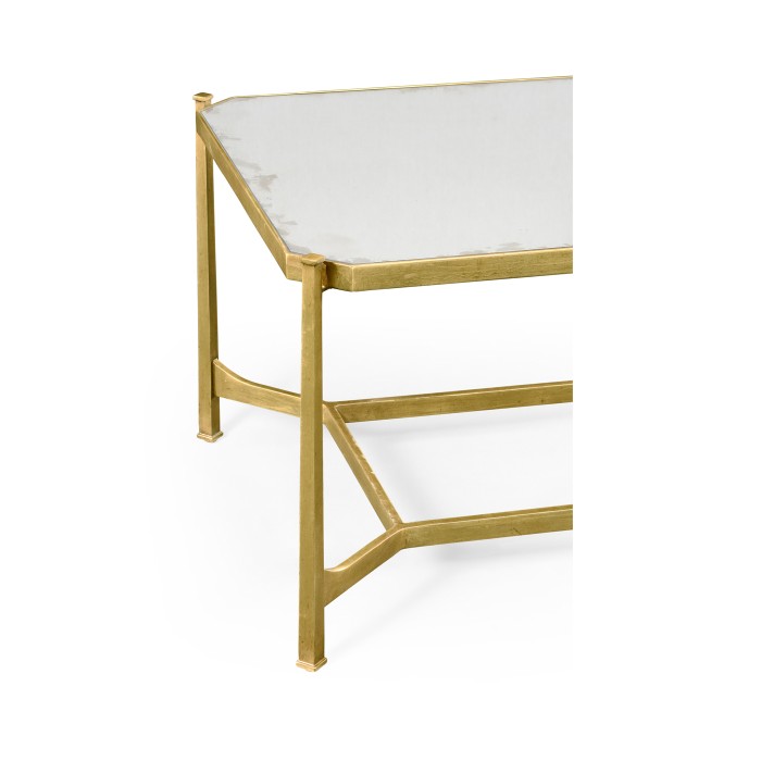 Antique Mirror & Gilded Rectangular Coffee Table