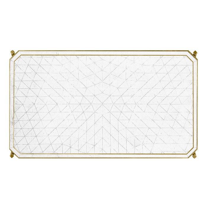 Églomisé & Gilded Iron Rectangular Coffee Table