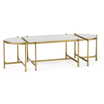 Églomisé & Gilded Iron Bunching Tables