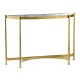 Large Églomisé & Gilded Iron Demilune Console 