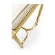 Gilded Iron & Cream Leather Bench