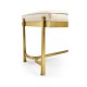 Gilded Iron & Cream Leather Bench