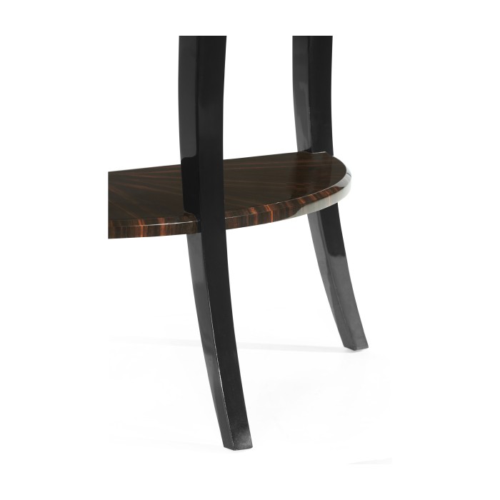 Small Demilune Art Deco Macassar Ebony High Lustre Console Table