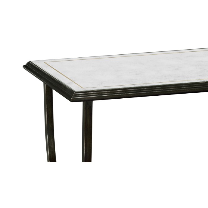 Églomisé & Bronze Iron Horseshoe Console