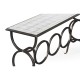 Églomisé & Bronze Iron Circles Console