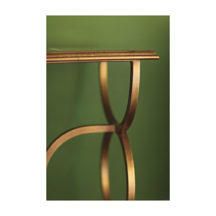 Églomisé & Bronze Iron Circles Console