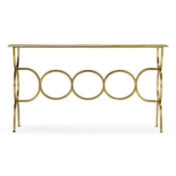 Églomisé & Gilded Iron Circles Console