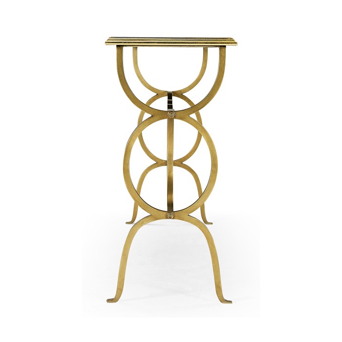Églomisé & Gilded Iron Circles Console