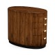 Art Deco Oval Chest of Drawers with Brass Handles (High Lustre)
