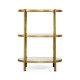 Large Églomisé & Gilded Iron Three-Tier Table