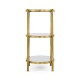 Large Églomisé & Gilded Iron Three-Tier Table