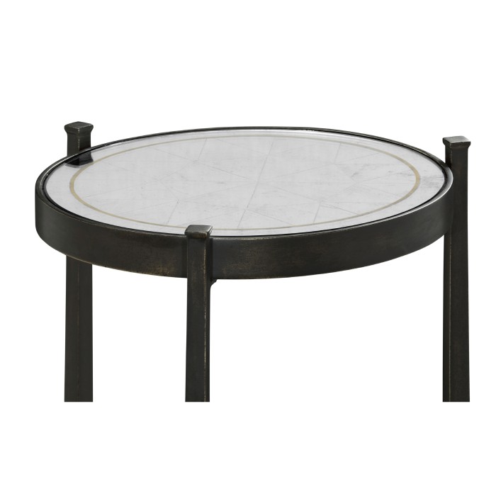 Églomisé & Bronze Iron Wine Table