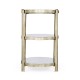 Small Églomisé & Silver Iron Three-Tier Table