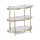 Small Églomisé & Silver Iron Three-Tier Table