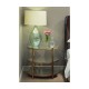 Small Églomisé & Silver Iron Three-Tier Table