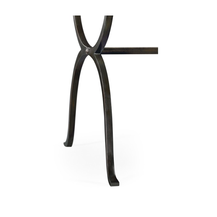 Églomisé & Bronze Iron Square Side Table