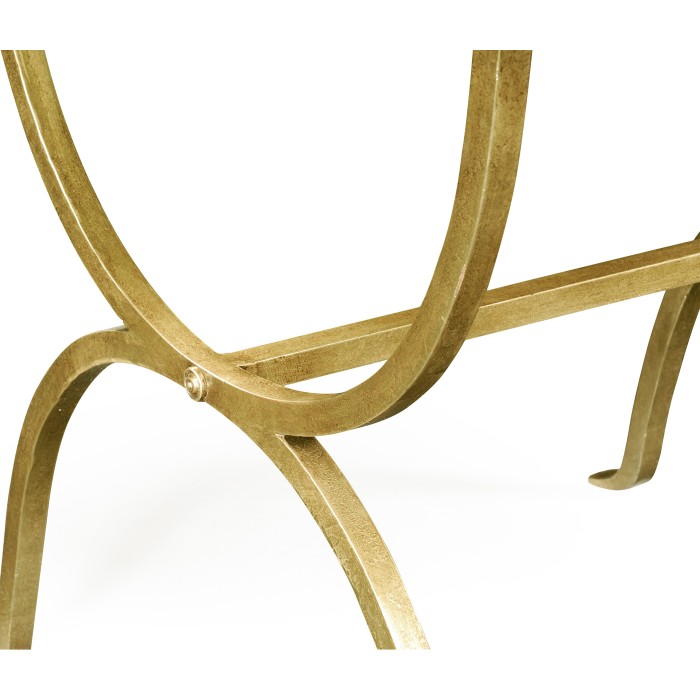 Églomisé & Gilded Iron Square Side Table
