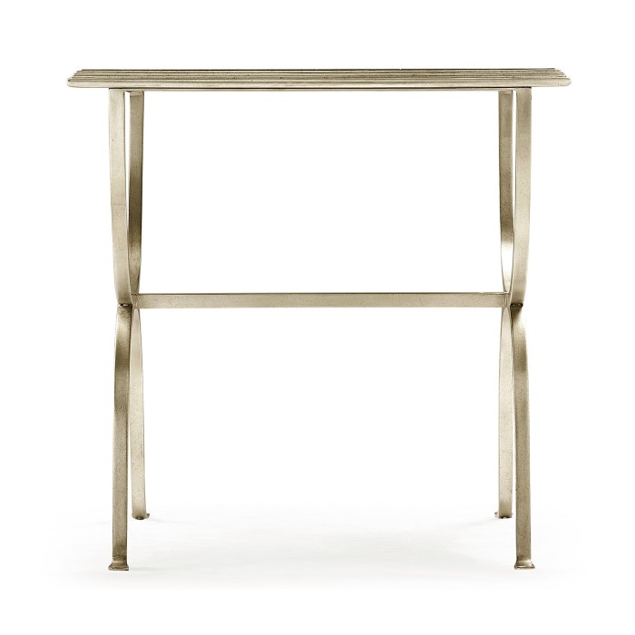 Églomisé & Silver Iron Square Side Table