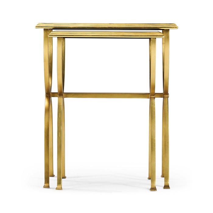 Églomisé & Gilded Iron Nest of Tables