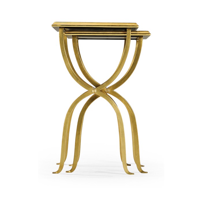 Églomisé & Gilded Iron Nest of Tables