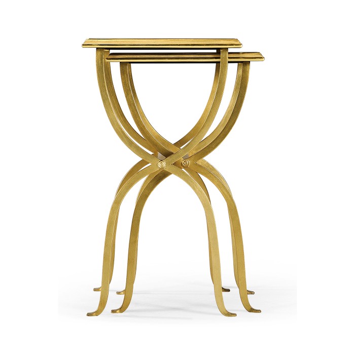 Églomisé & Gilded Iron Nest of Tables