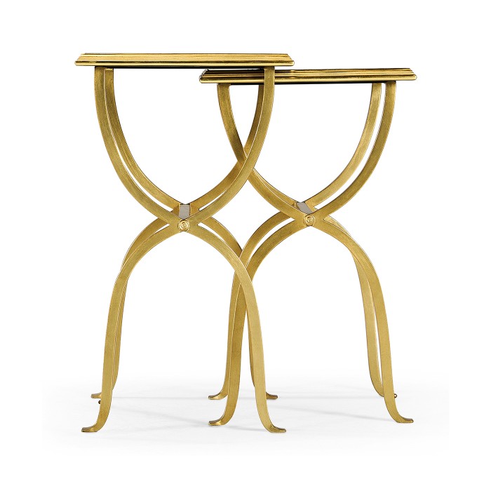 Églomisé & Gilded Iron Nest of Tables