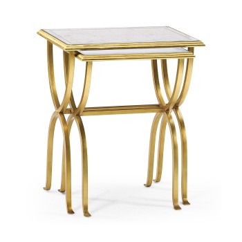 Églomisé & Gilded Iron Nest of Tables
