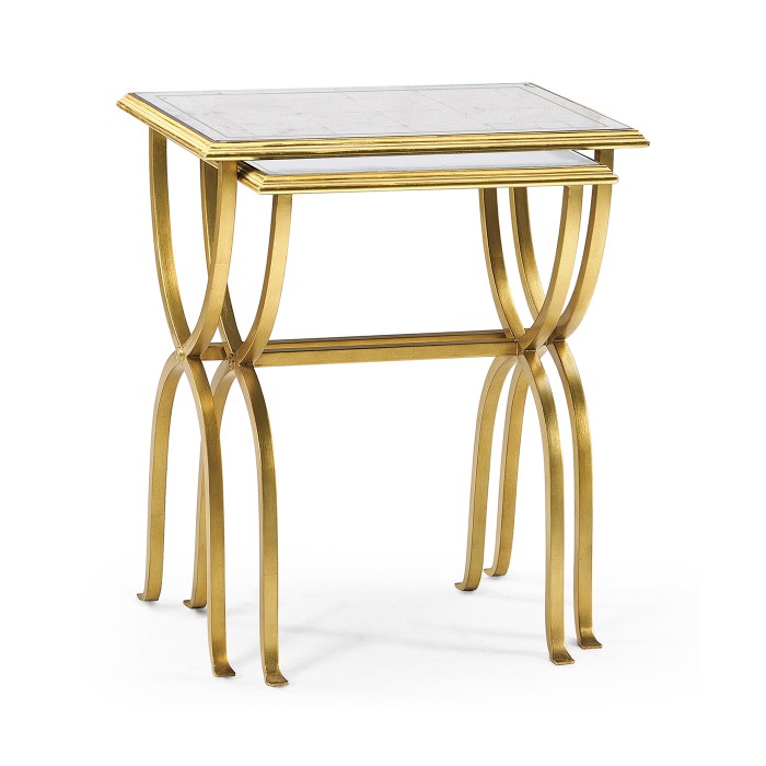 Églomisé & Gilded Iron Nest of Tables