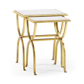 Églomisé & Gilded Iron Nest of Tables