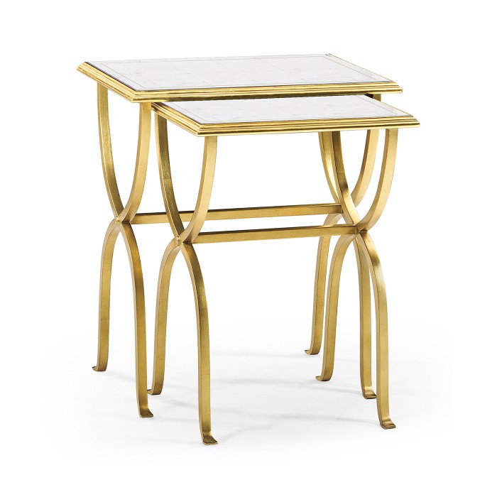 Églomisé & Gilded Iron Nest of Tables