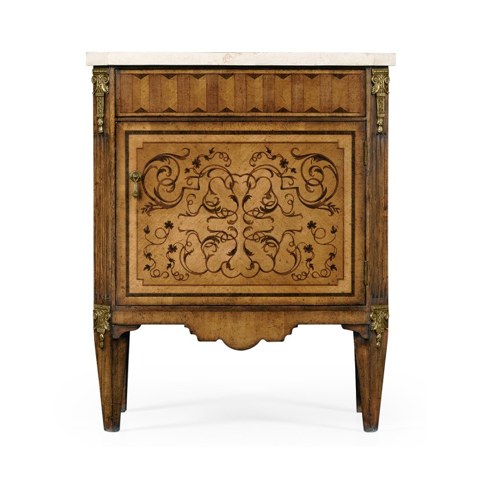 Small Satinwood & Cream Scagliola Italian Commode