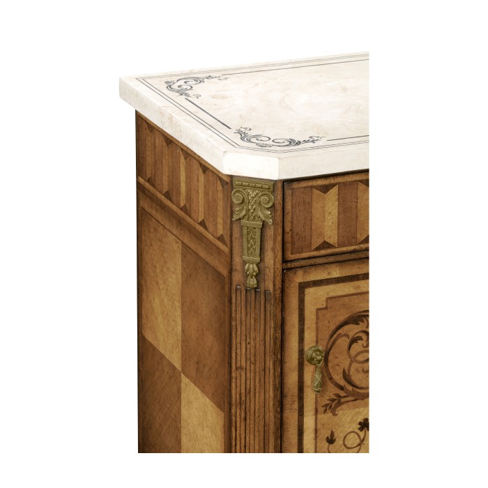 Small Satinwood & Cream Scagliola Italian Commode