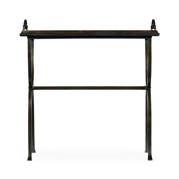 Églomisé & Bronze Iron Tray Table