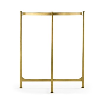 Small Églomisé & Gilded Iron Demilune Console