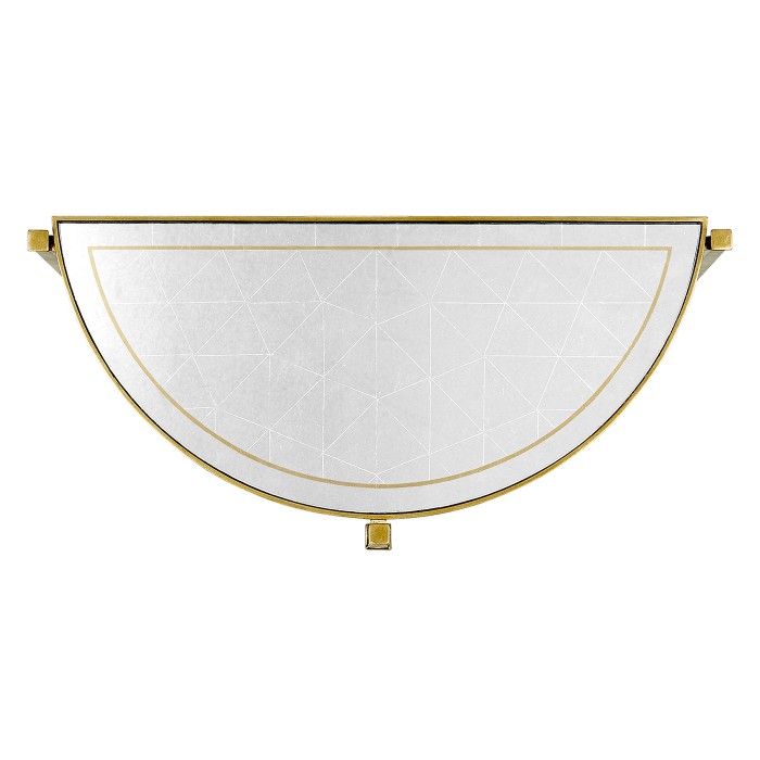 Small Églomisé & Gilded Iron Demilune Console