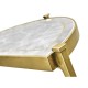 Small Églomisé & Gilded Iron Demilune Console