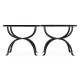 Églomisé & Bronze Iron Set of Two Tables