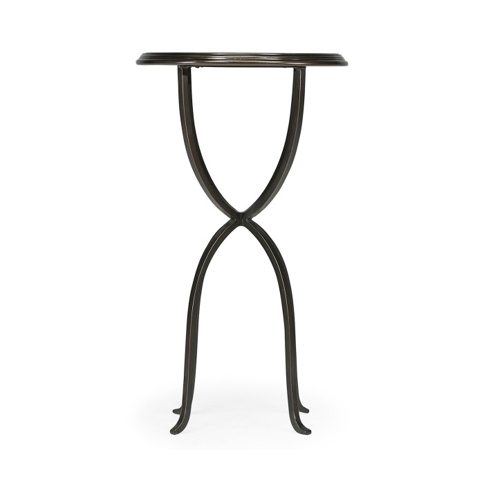Églomisé & Bronze Iron Lamp Table with Bunched Legs