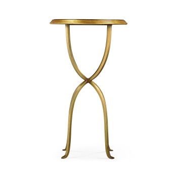 Églomisé & Gilded Iron Lamp Table with Bunched Legs