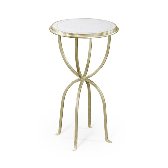 Églomisé & Silver Iron Lamp Table with Bunched Legs