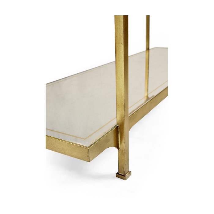 Églomisé & Gilded Iron Six-Tier Étagère