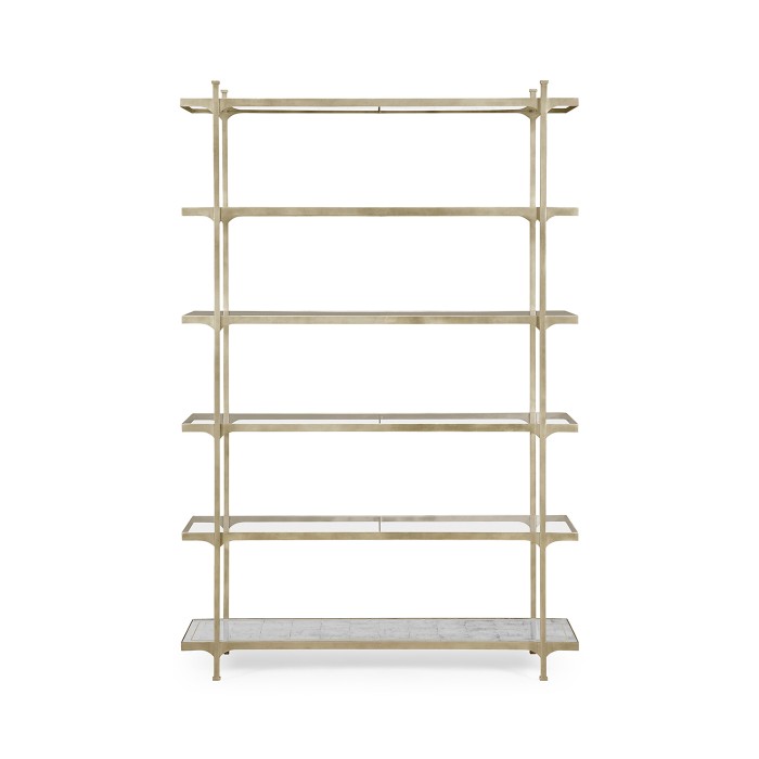 Églomisé & Silver Iron Six-Tier Étagère