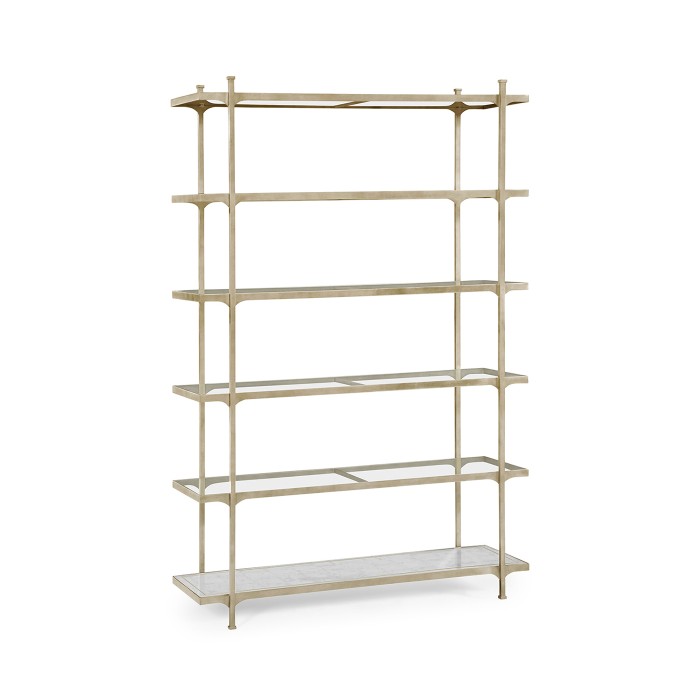 Églomisé & Silver Iron Six-Tier Étagère