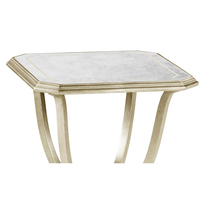 Églomisé & Silver Iron Octagonal Side Table