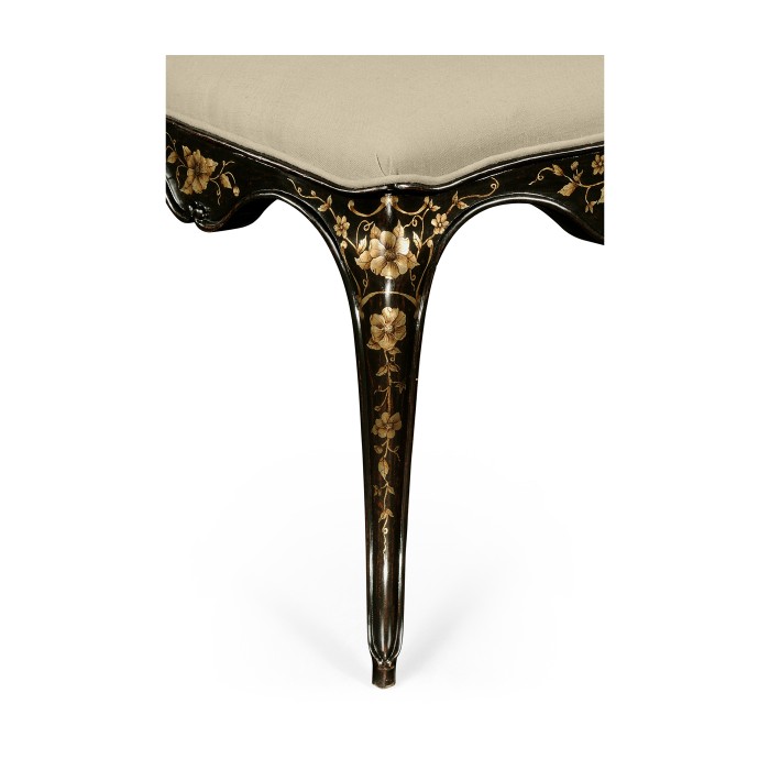 Black & Gilded Floral Side Chair