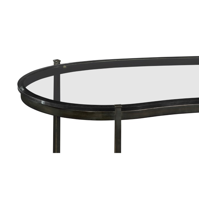 Bronze Kidney Desk with Glass Top