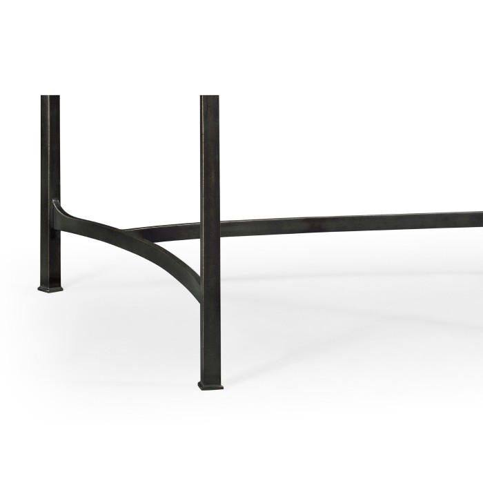 Bronze Kidney Desk with Glass Top