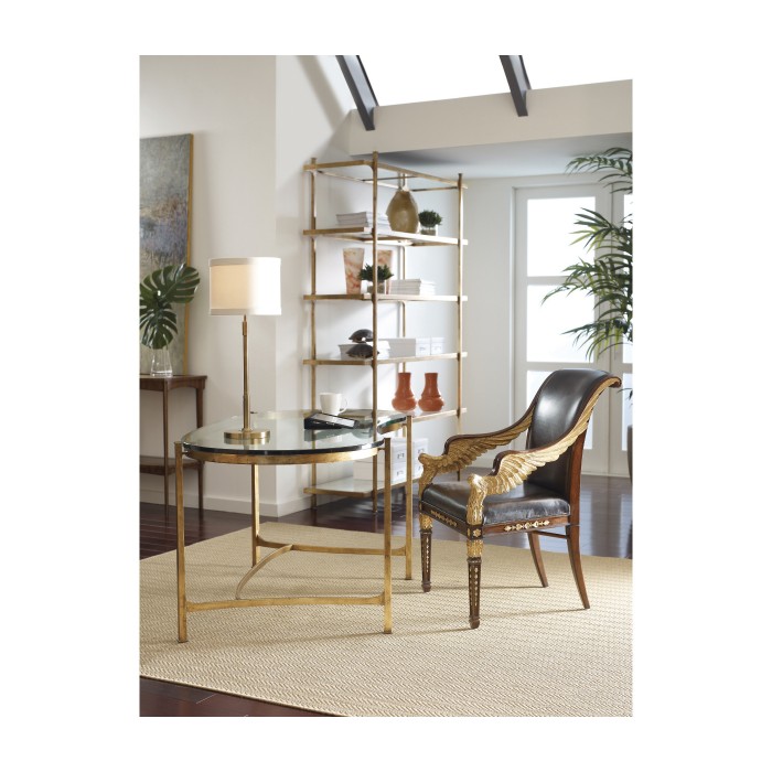 Bronze Kidney Desk with Glass Top